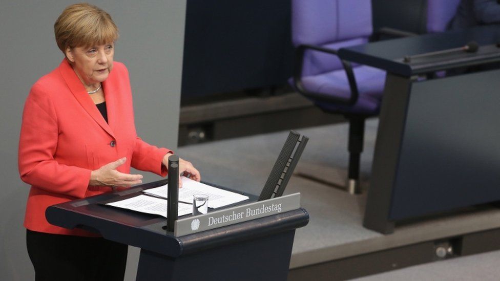 Angela Merkel at the Bundestag, 24 Sept