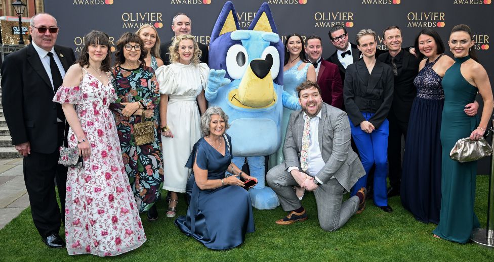 Cast and crew of Bluey's Big Play attend The Olivier Awards 2024 at The Royal Albert Hall on April 14, 2024 in London, England