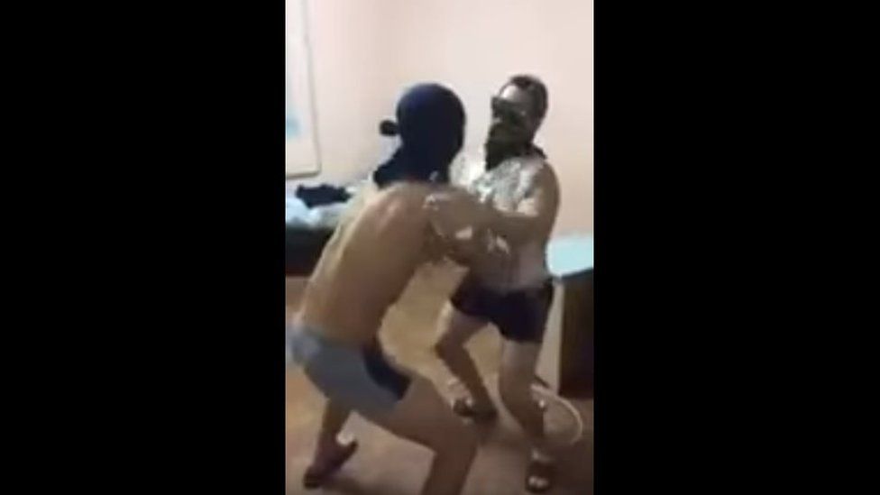 Screen grab from video showing students of the Ulyanovsk State Agricultural Academy in Russia dancing in their underwear