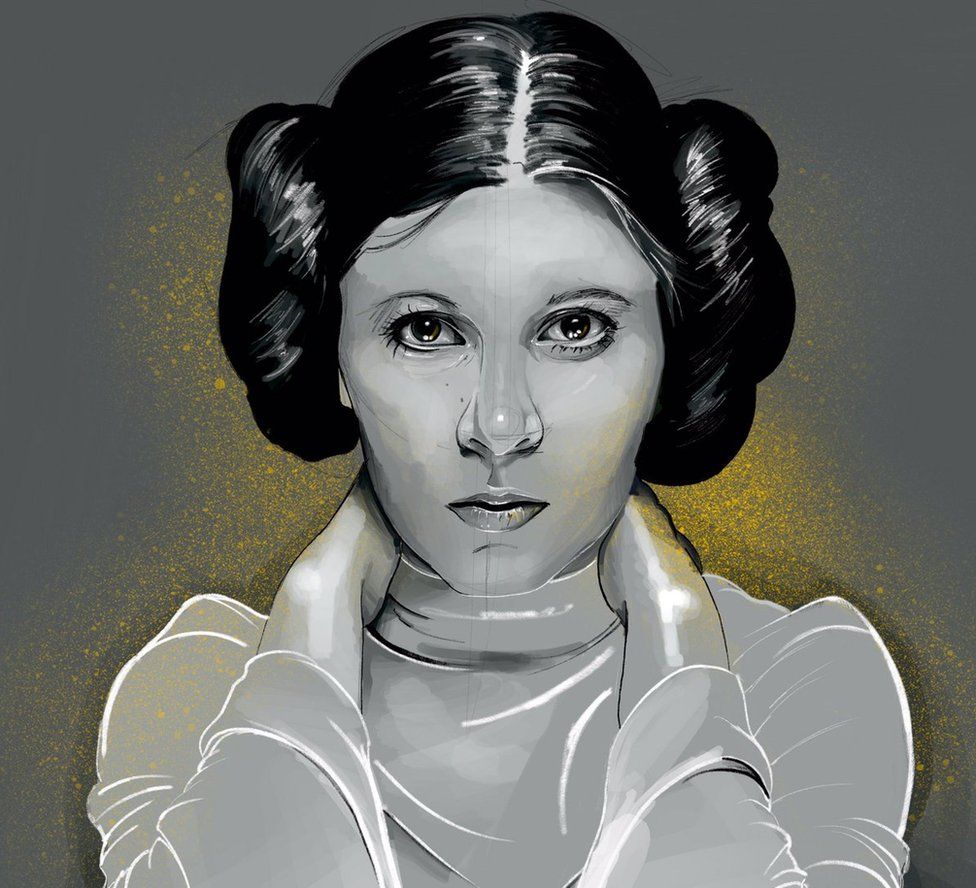 Fernando Monroy's illustration of Princess Leia on the day Carrie Fisher died