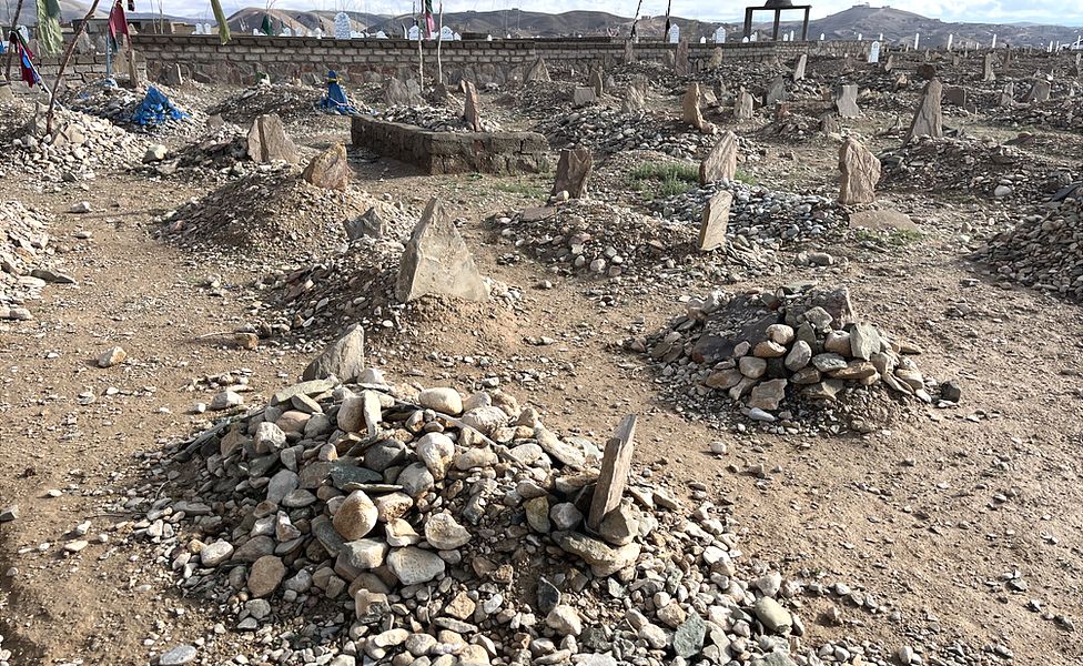 A burial ground in the hills in Afghanistan's Ghor province