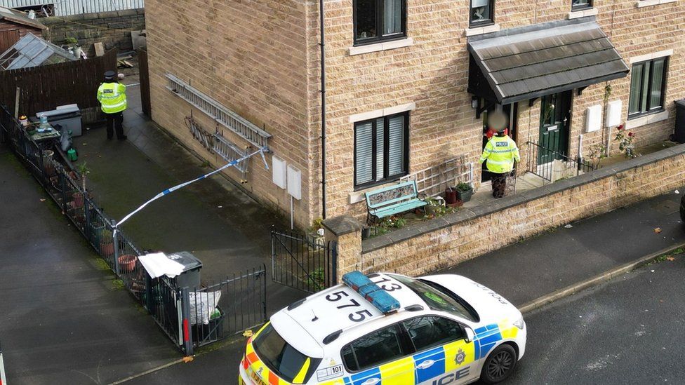 Police at scene of the house in Halifax