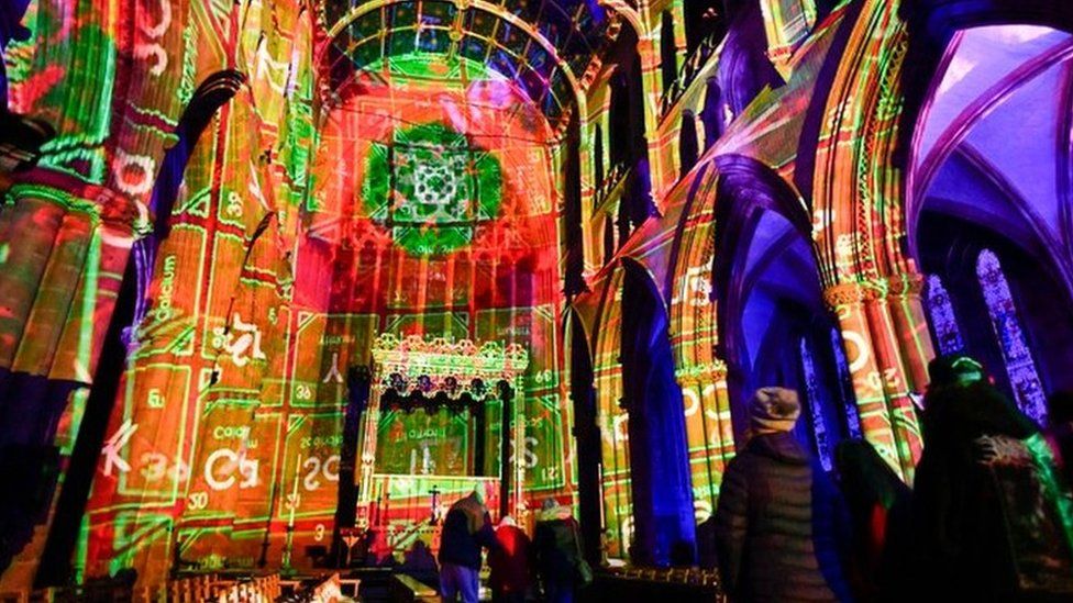 City of Lights show inside Carlisle Cathedral
