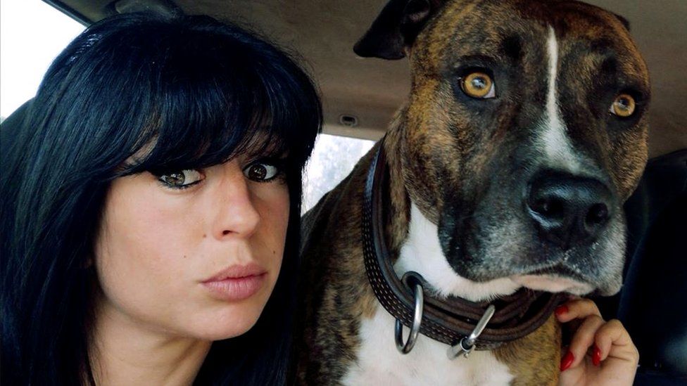 Elisa Pilarski, 29, with one of her dogs