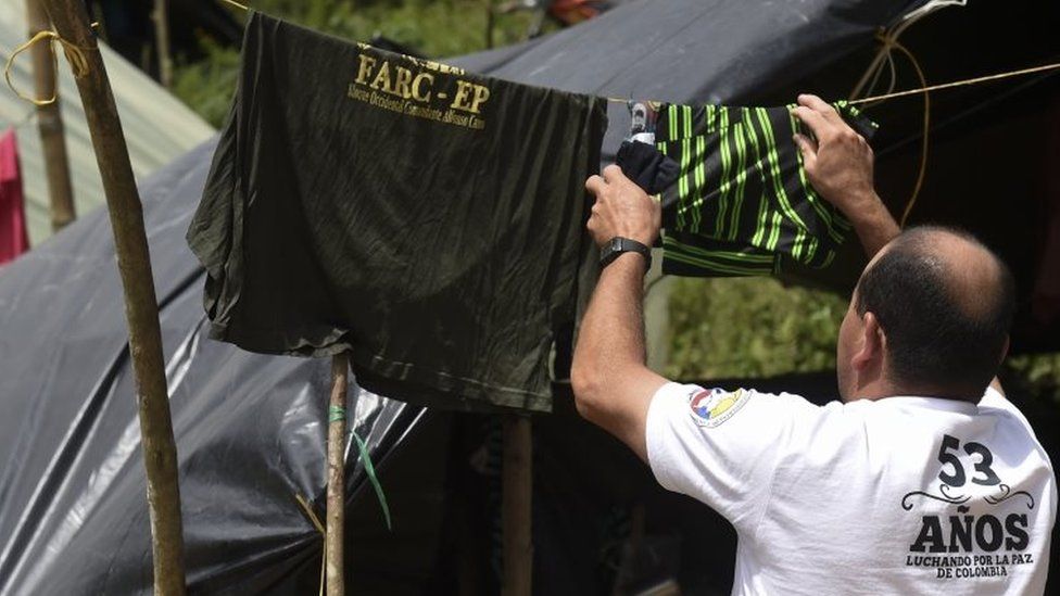 A member of the Revolutionary Armed Forces of Colombia (FARC) is pictured at the Transitional Standardization Zone, "Marquetalia Cradle of Resistance", in Gaitania, Tolima Department, Colombia, on May 28, 2017