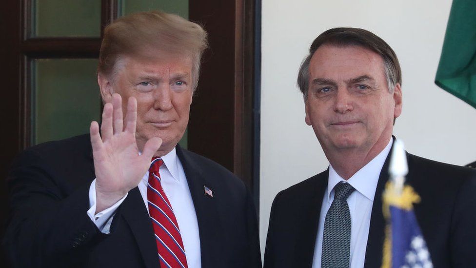 Donald Trump with Jair Bolsonaro at the White House in 2019