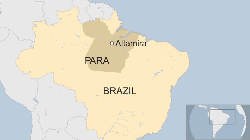 A map shows Altamira in Para, Brazil