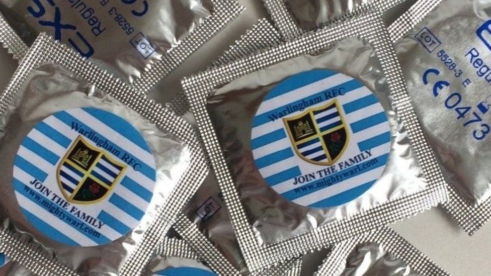 Warlingham Rugby Club condoms get members to 'join family' BBC News