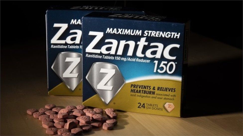 Packages and pills of Zantac, 19 September 2019, New York City.