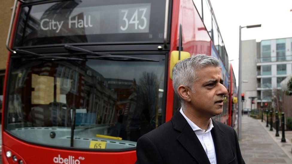 Sadiq Khan on London bus