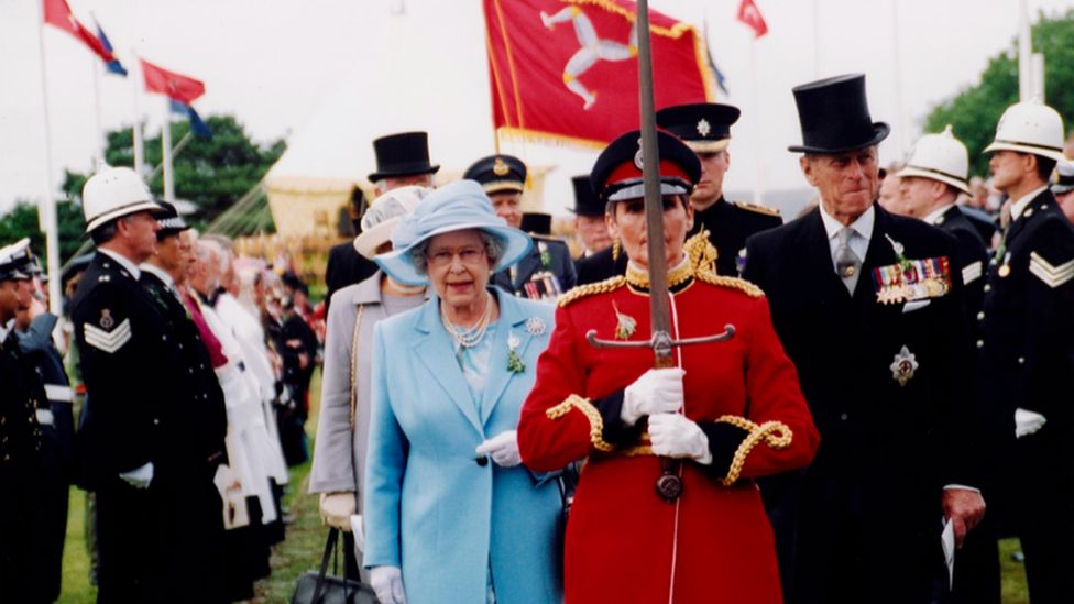 The Queen and Prince Philip taking part in the Tynwald Day procession