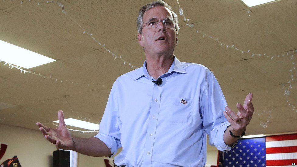 Jeb Bush speaks at a town hall in New Hampshire