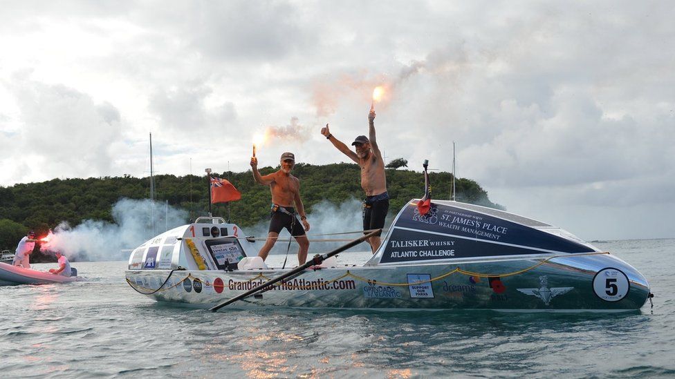 Rowing grandads Neil Young and Peter Ketley beat Atlantic record