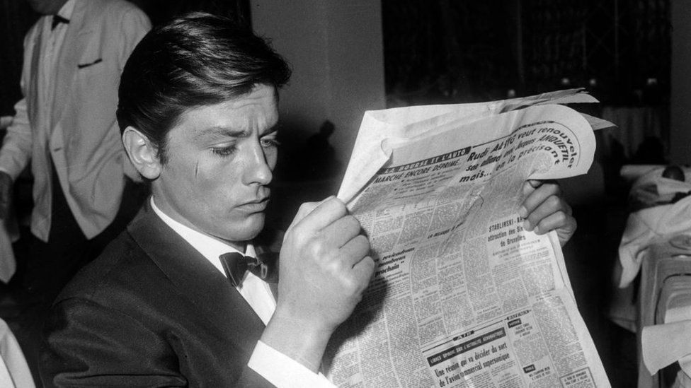 Alain Delon, pictured here in 1962, was for decades one of France's best-loved film stars