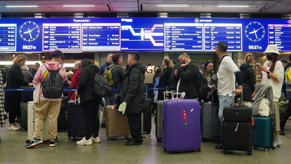 Passengers at St Pancras International Station