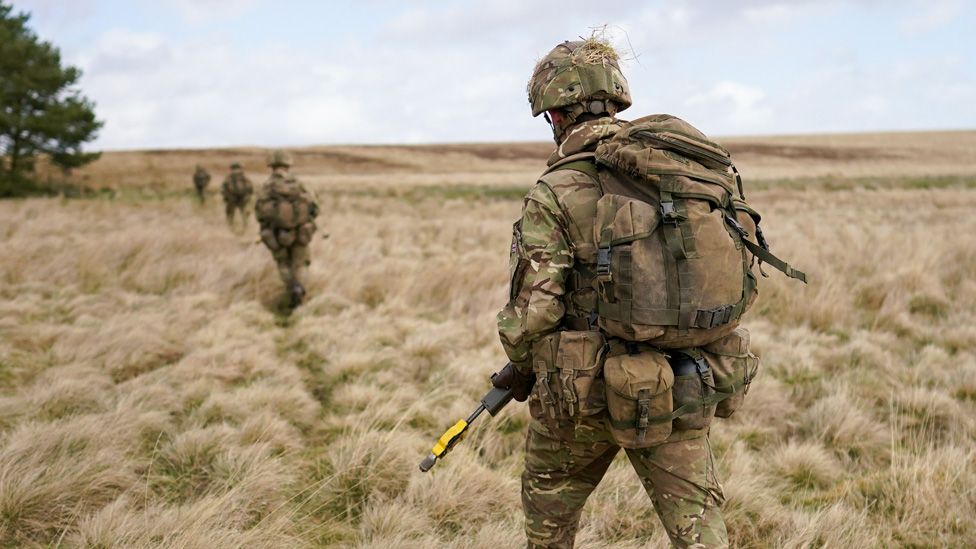 British Army soldiers training