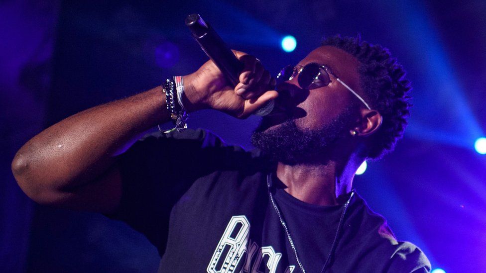 Damso performs at a festival in Switzerland