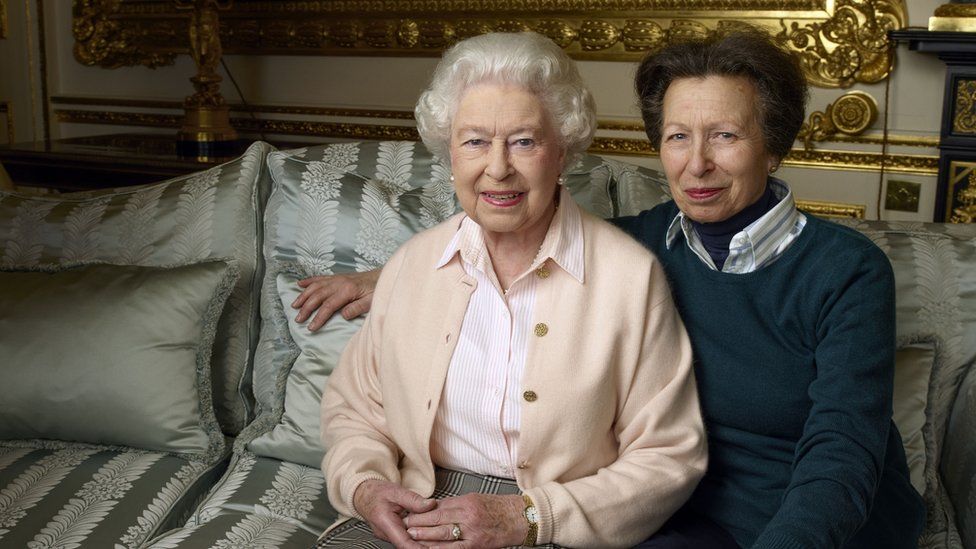 The Queen with her daughter, Anne The Princess Royal