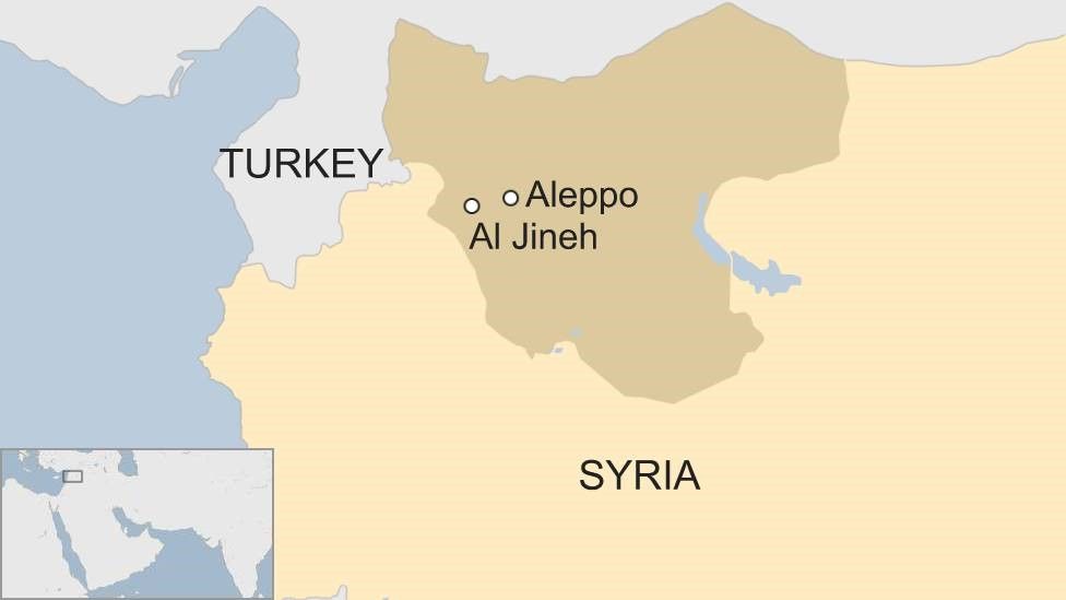BBC map showing Al Jineh in Syria