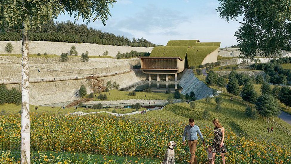 An artist impression of the previously planned holiday resort in a former quarry