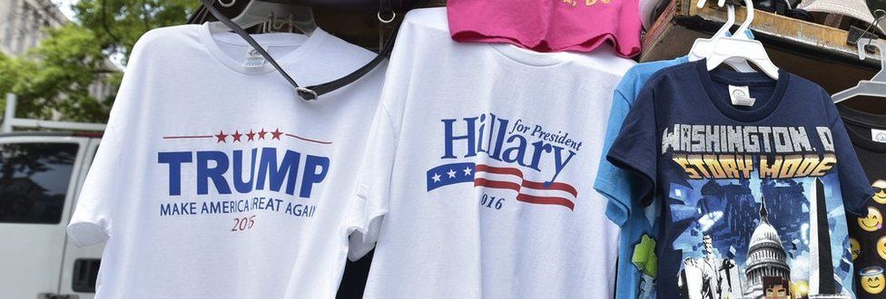 Trump and Clinton t shirts