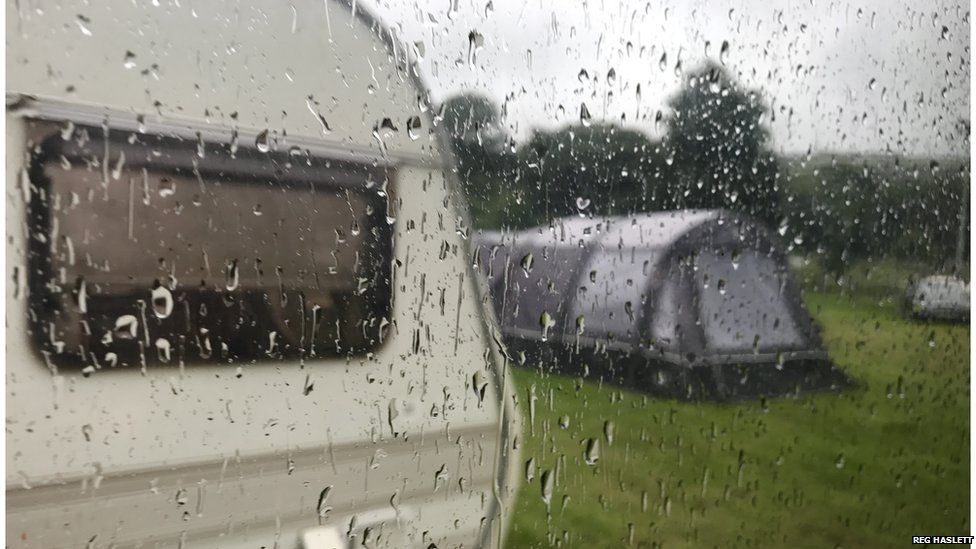 Wet campsite in Glenarm