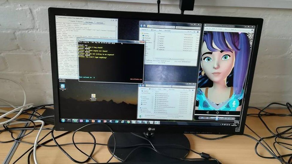 Chat bot on a screen