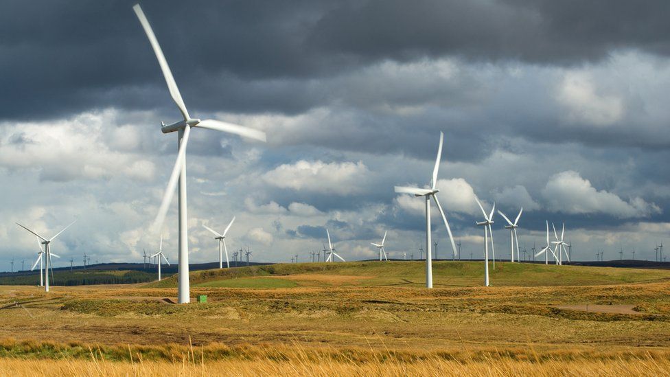 European largest onshore windfarm at Whitelee, Eaglesham