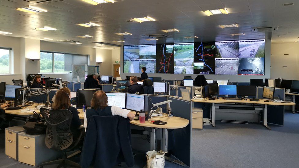A busy control room