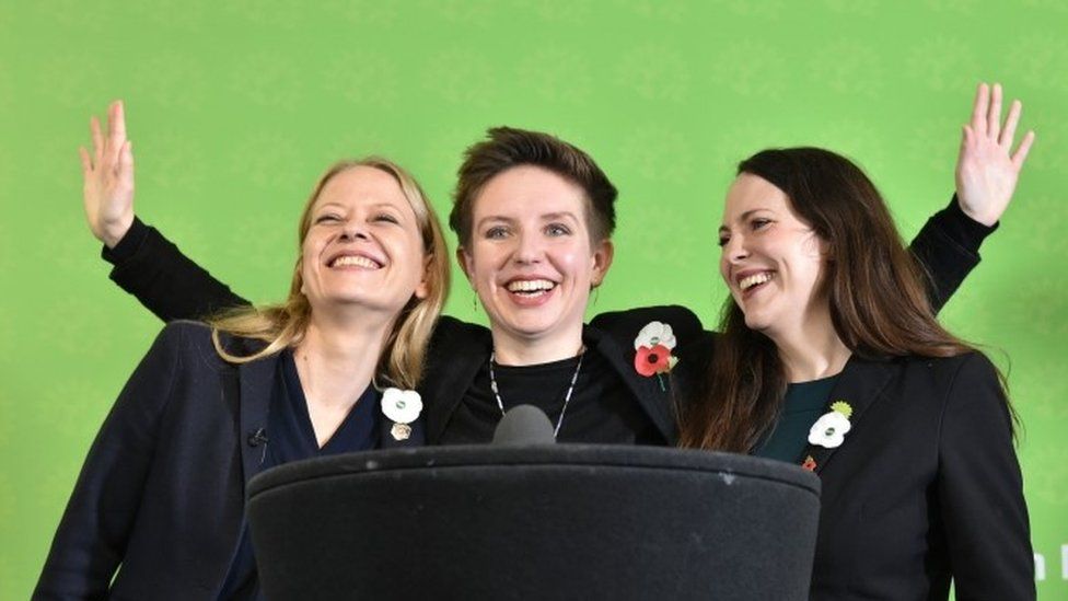 Sian Berry, Bristol West Candidate Carla Denyer and deputy leader Amelia Womack