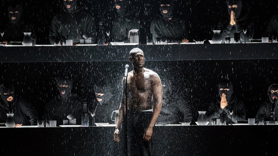 Stormzy on stage at the Brits