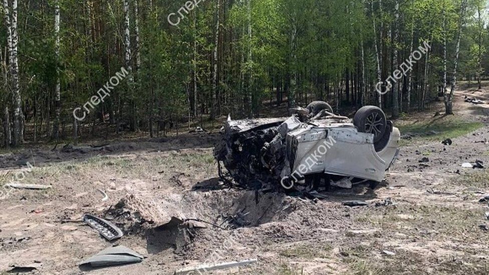 Zakhar Prilepin's car after the explosion