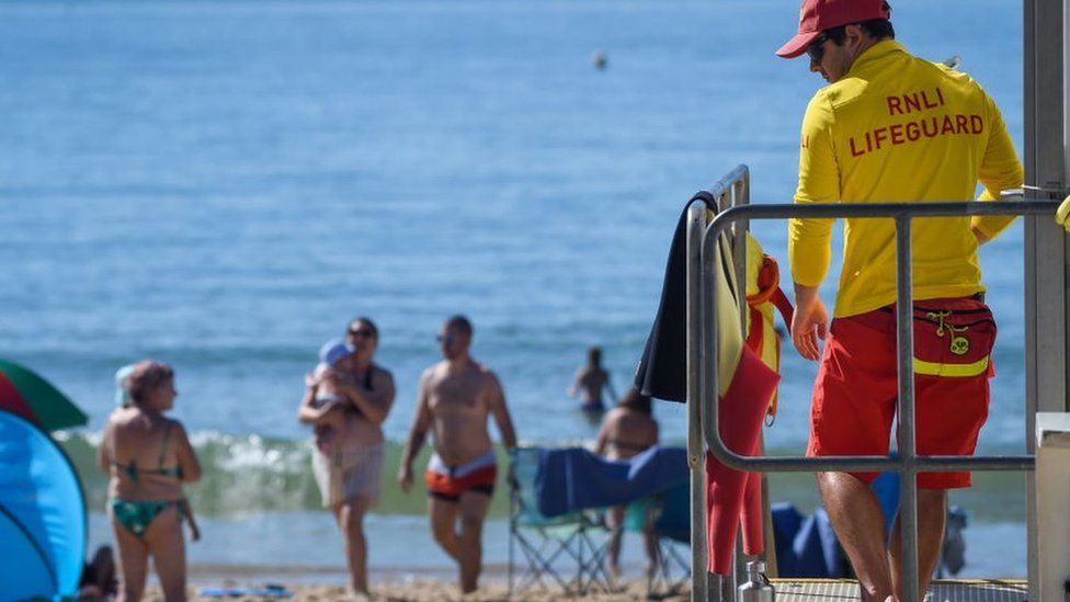 A lifeguard on a beach