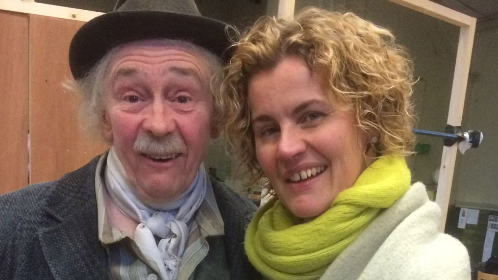 Stage manager Sarah Cash with Only Fools and Horses actor Paul Whitehouse