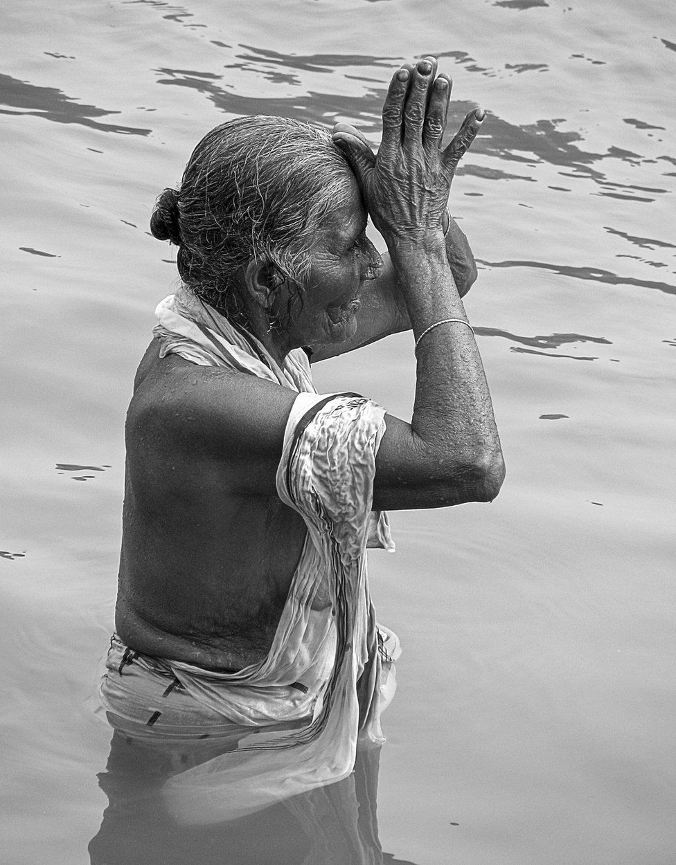 Woman in the Ganges at Varanasi