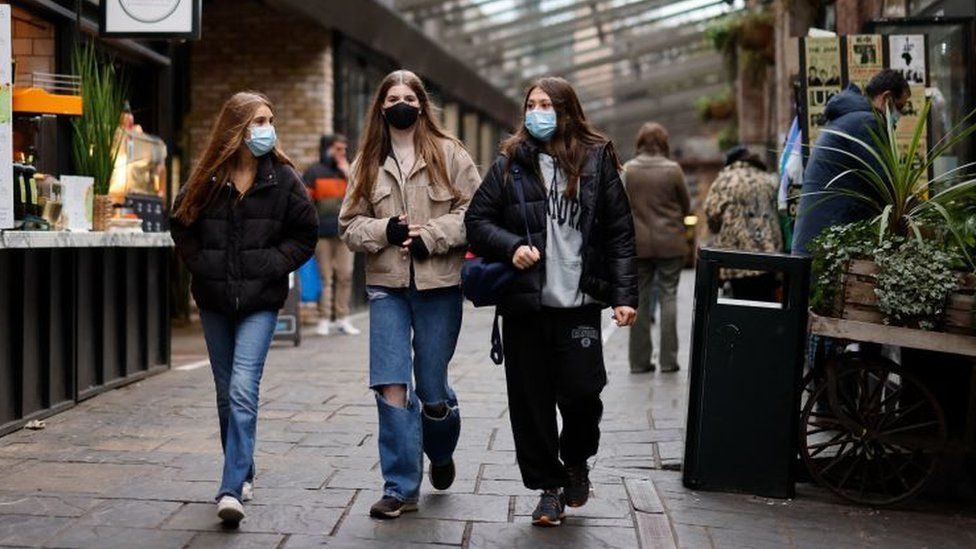 Shoppers in London in early January