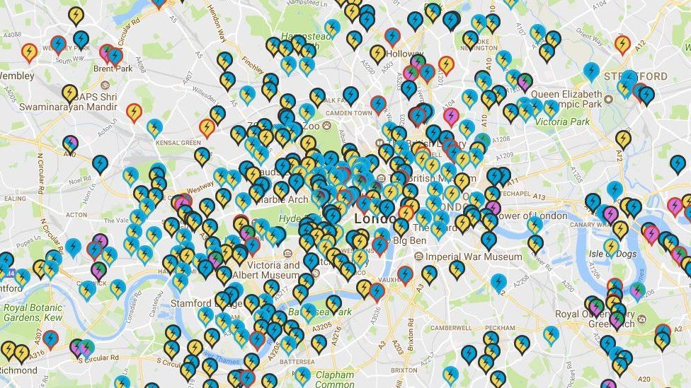 zap map of charge points