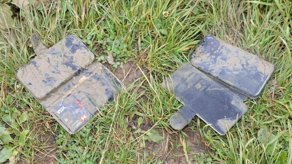 Mobile phones, on the ground