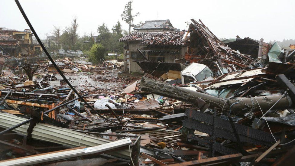 Damage to homes from typhoon