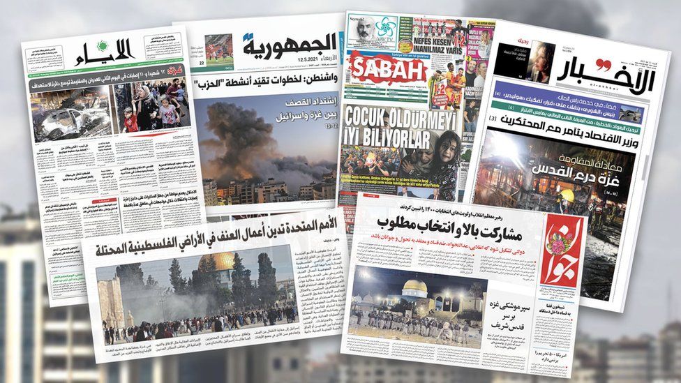 Первые полосы арабских газет