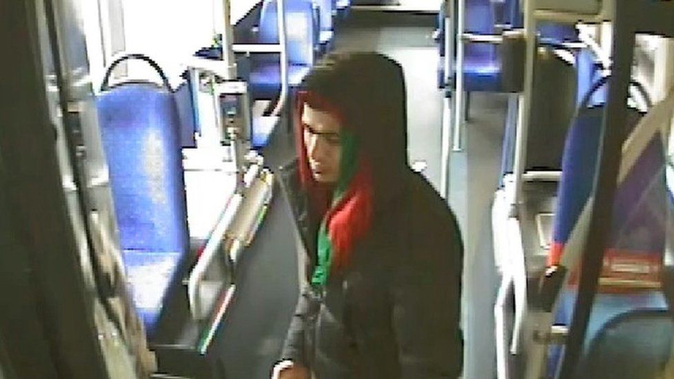 CCTV of Lawangeen Abdulrahimzai on a bus