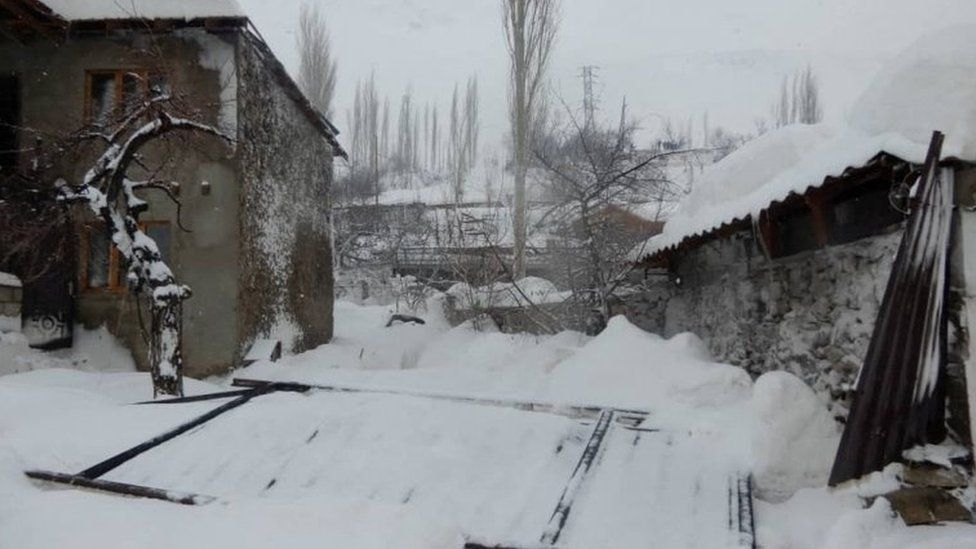 Damaged houses in Tajikistan's Gorno-Badakhshan region. Photo: 15 February 2023