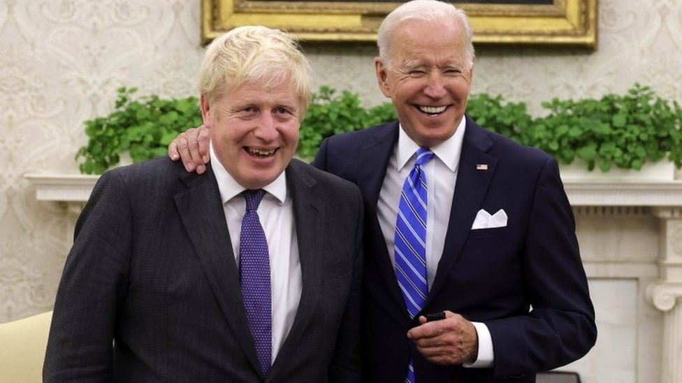 Boris Johnson and Joe Biden in the Oval Office on 21 September 2021