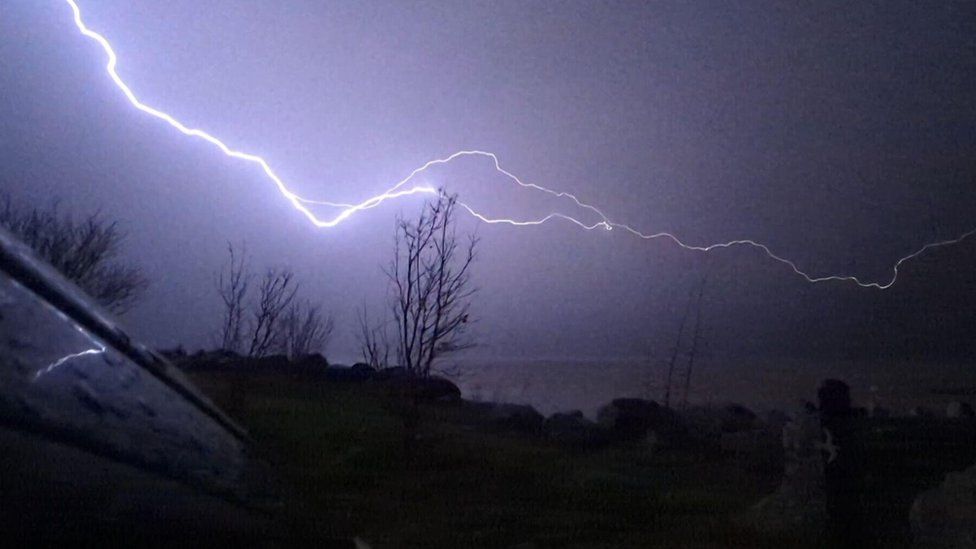 Lightning over Holywell, Flintshire