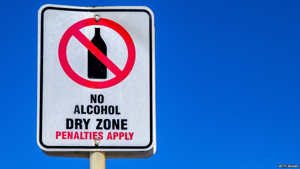 No Alcohol zone sign
