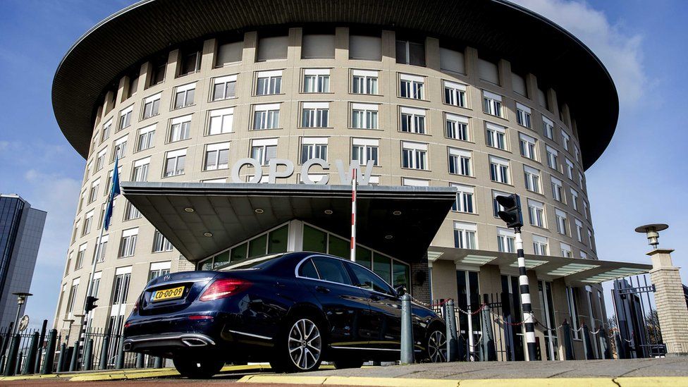 Headquarters of the Organisation for the Prohibition of Chemical Weapons (OPCW) in The Hague, The Netherlands, 16 April 2018