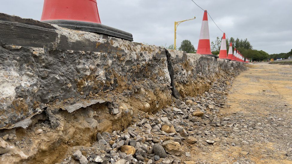 A section of road during the reconstruction process