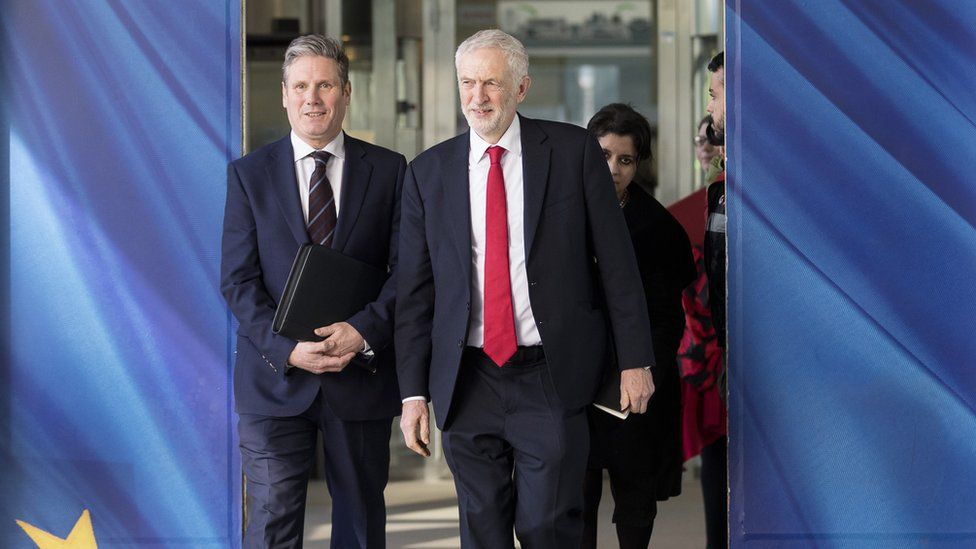 Shadow Brexit secretary Keir Starmer and Labour leader Jeremy Corbyn
