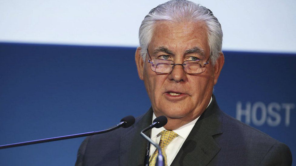 ExxonMobil CEO and chairman Rex Tillerson gives a speech in Abu Dhabi, United Arab Emirates, on Monday, Nov 7, 2016