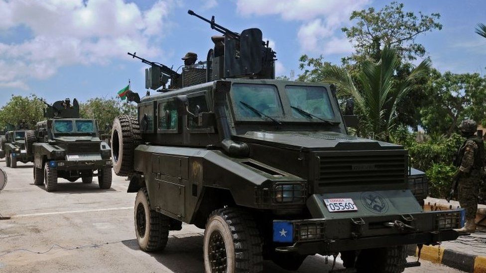 A Somali military truck in Mogadishu